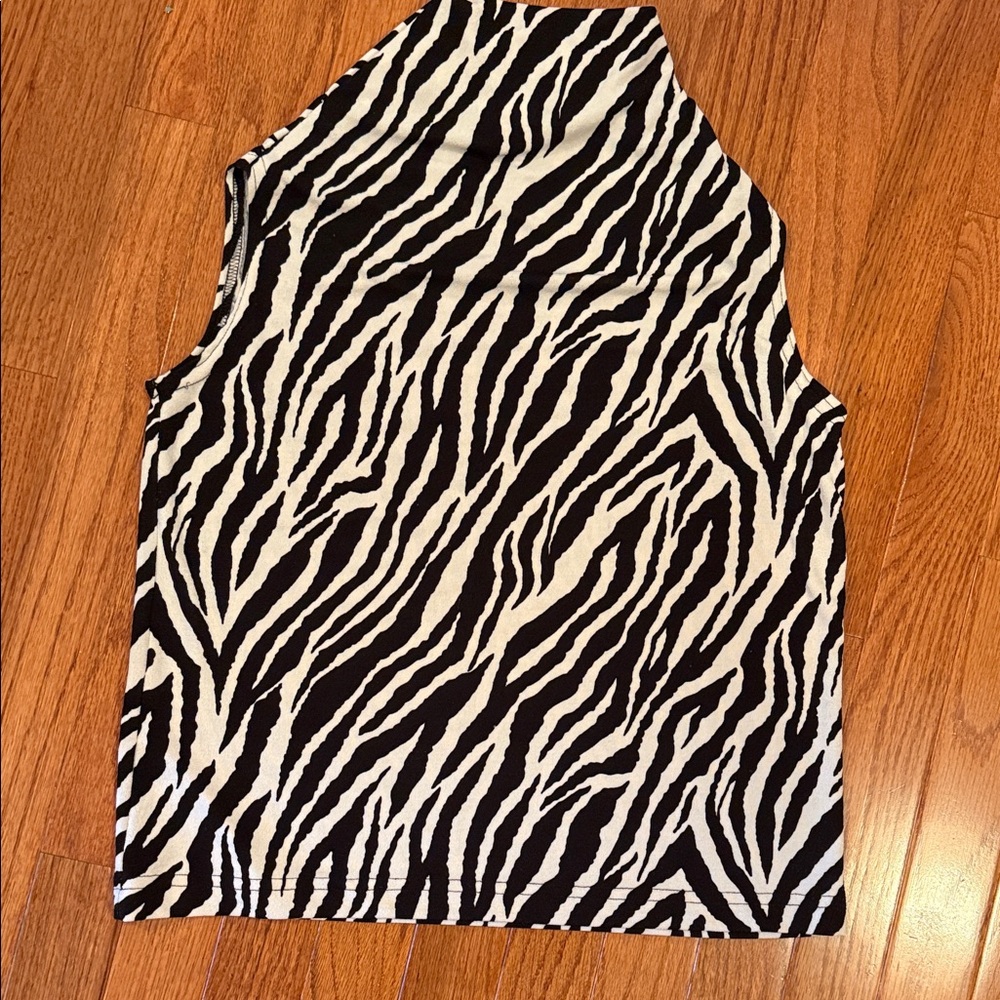 Zebra Print Sleeveless Top